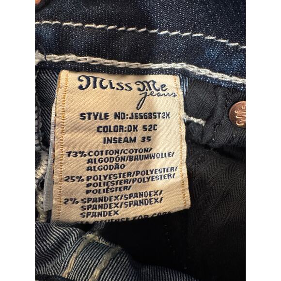 Miss Me Flap Pocket Embellished JE568T2X Low Rise Dark Wash Jeans Size 25 - Picture 6 of 7